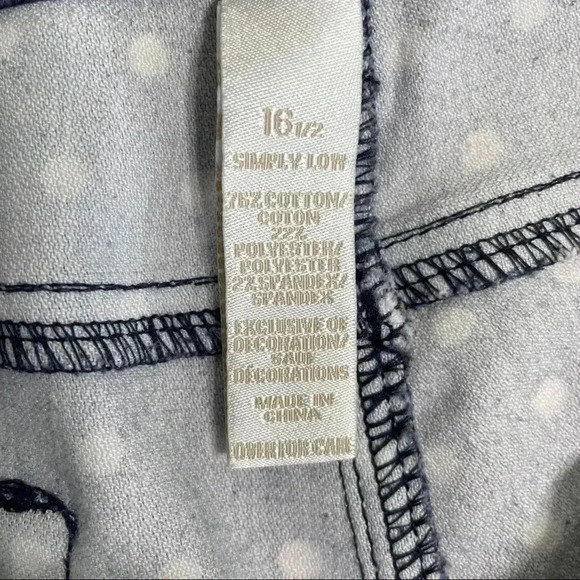 Girls Justice White Polka Dot Blue Jeans Sz 16 1/2 - Picture 9 of 15